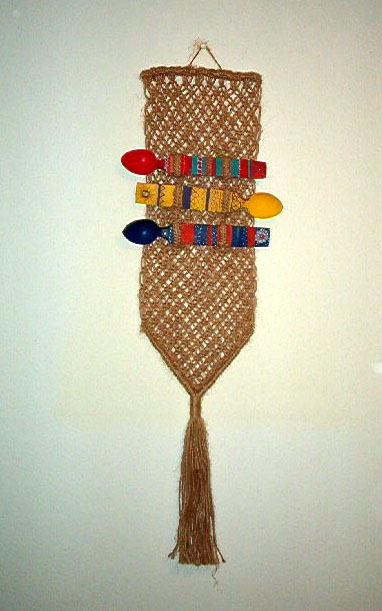 Wall motif with wooden spoons - Click to enlarge